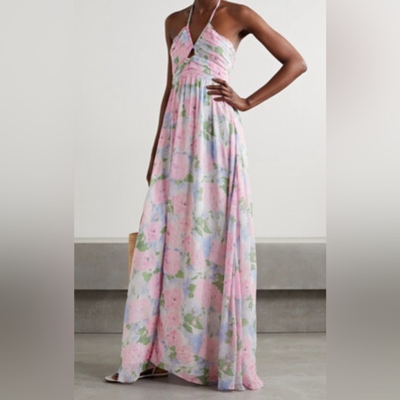 LoveShackFancy DONOVAN CUTOUT GEORGETTE MAXI DRESS IN MULTI - Picture 1 of 12